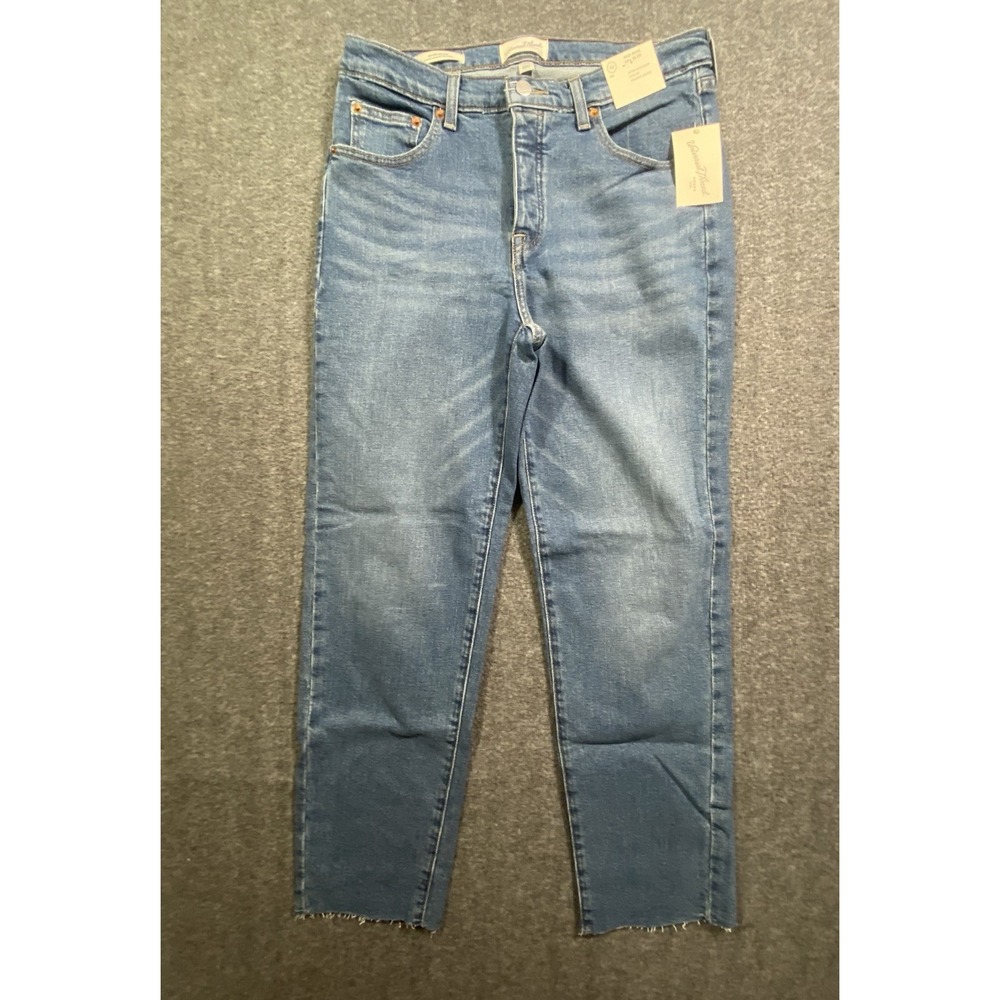 Universal Thread Jeans Womens Mid Rise 80s Slim Button Fly Blue 12 R New